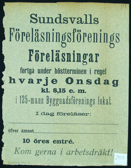 Affisch nr 2417, föredrag