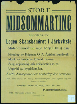 Affisch nr 0997, midsommarting, nykterhet