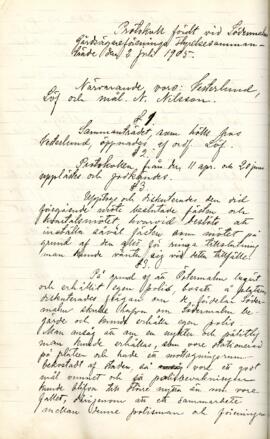 Styrelseprotokoll 1905-07-02
