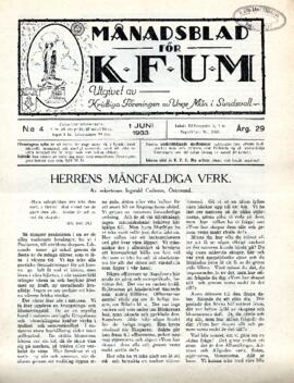 Månadsblad, K.F.U.M i Sundsvall, Nr 4, 1933