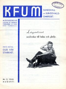 Månadsblad, K.F.U.M i Sundsvall, Nr 5, 1940