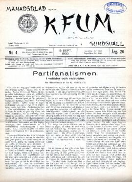 Månadsblad, K.F.U.M i Sundsvall, Nr 4, 1930