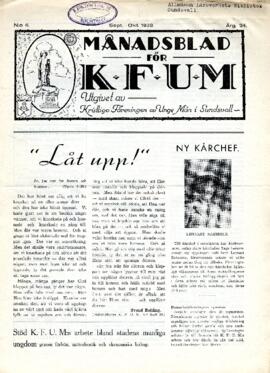 Månadsblad, K.F.U.M i Sundsvall, Nr 6, 1938