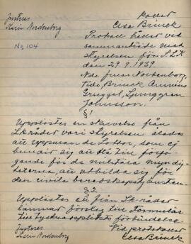 Styrelseprotokoll 1939-09-29