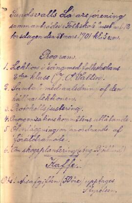 Protokoll 1901-03-28, program