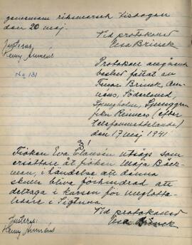 Styrelseprotokoll 1941-05-17
