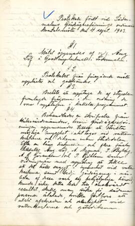 Sammanträdesprotokoll 1903-09-04