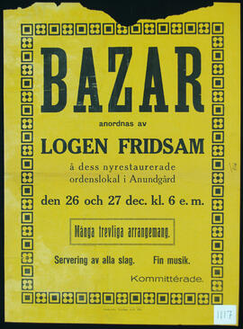 Affisch nr 1117, basar