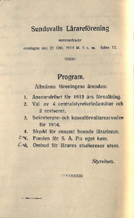 Protokoll 1914-10-21, program