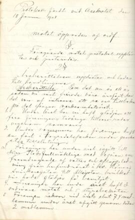 Årsmötesprotokoll 1908-01-18