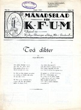 Månadsblad, K.F.U.M i Sundsvall, Nr 5, 1937