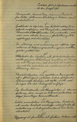 Styrelseprotokoll 1921-09-19