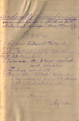 Protokoll 1902-11-28, program
