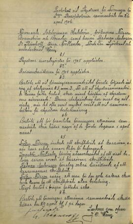 Styrelseprotokoll 1906-04-26