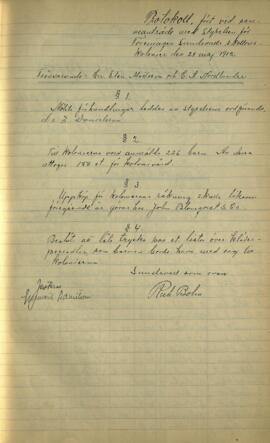 Styrelseprotokoll 1912-05-28