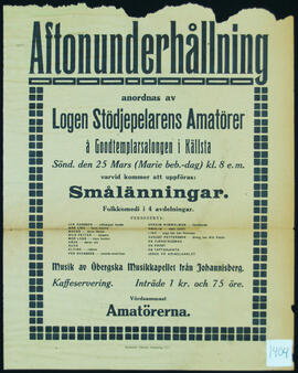 Affisch nr 1404, teater, musik