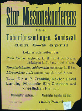 Affisch nr 0745, missionskonferens