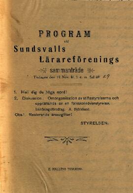Protokoll 1907-11-19, program