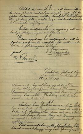 Styrelseprotokoll 1921-04-28