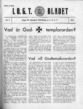 Distriktstidning, I.O.G.T BLADET Nr 9, 1933