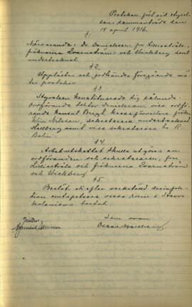 Styrelseprotokoll 1916-04-14