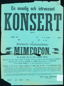 Affisch nr 0947, konsert