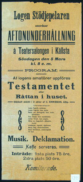 Affisch nr 1395, teater, musik