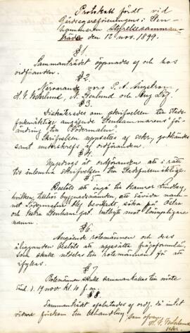 Styrelseprotokoll 1899-11-12