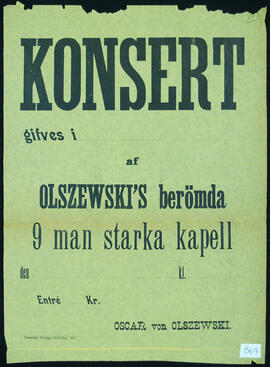 Affisch nr 0869, konsert