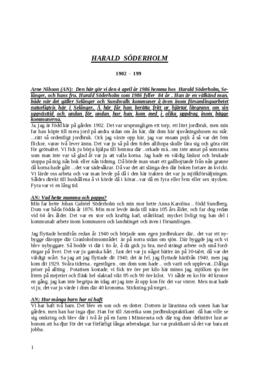 Transkribering, Intervju med Harald Söderholm Selånger, Band 89-92, 1986-04-04