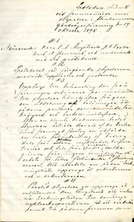Styrelseprotokoll 1898-10-19