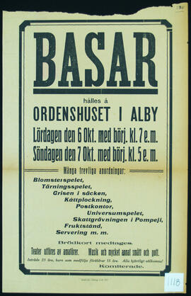 Affisch nr 1118, basar