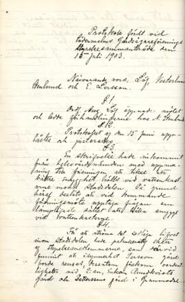 Styrelseprotokoll 1903-07-15