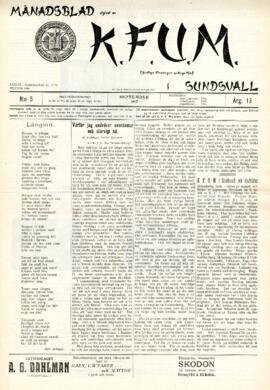 Månadsblad, K.F.U.M i Sundsvall, Nr 5, 1917