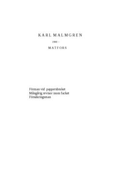 Transkribering, Intervju med Karl Malmgren, Matfors, Band 147, 1984-05-25