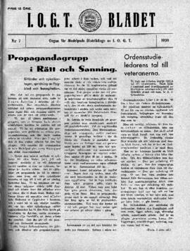 Distriktstidning, I.O.G.T BLADET Nr 7, 1939