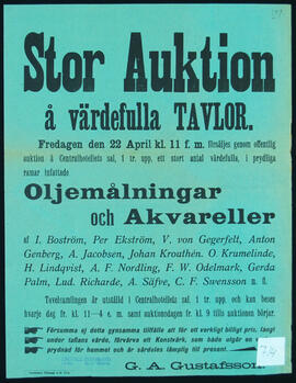 Affisch nr 0714, auktion