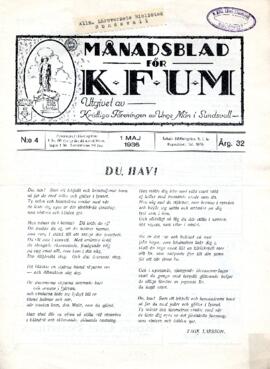 Månadsblad, K.F.U.M i Sundsvall, Nr 4, 1936