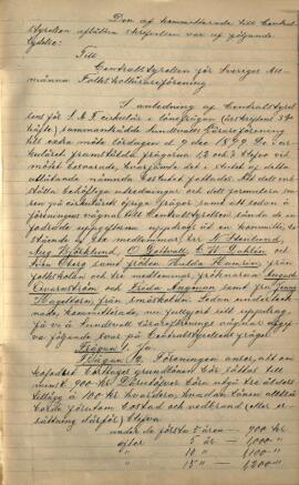 Skrivelse till centralstyrelsen för Sveriges allmänna folkskollärareförening 1899-12-29