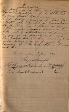 Ekonomisk redogörelse 1890-06-03