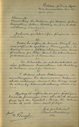 Styrelseprotokoll 1920-04-29