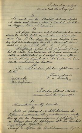 Utskottets protokoll 1908-06-01