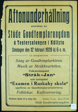 Affisch nr 1405, teater, uppträdande