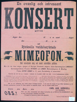 Affisch nr 0882, konsert