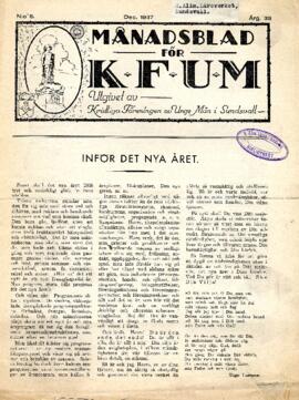 Månadsblad, K.F.U.M i Sundsvall, Nr 8, 1937