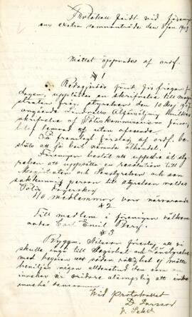 Sammanträdesprotokoll 1909-01-08