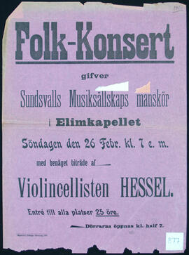 Affisch nr 0877, konsert