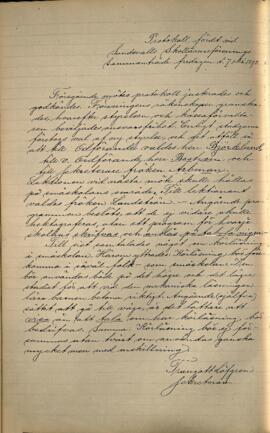 Protokoll 1892-10-07