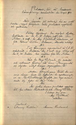 Protokoll 1910-04-27