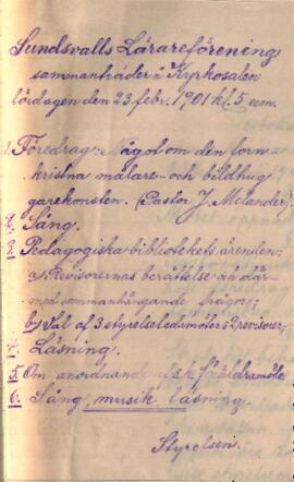 Protokoll 1901-02-23, program